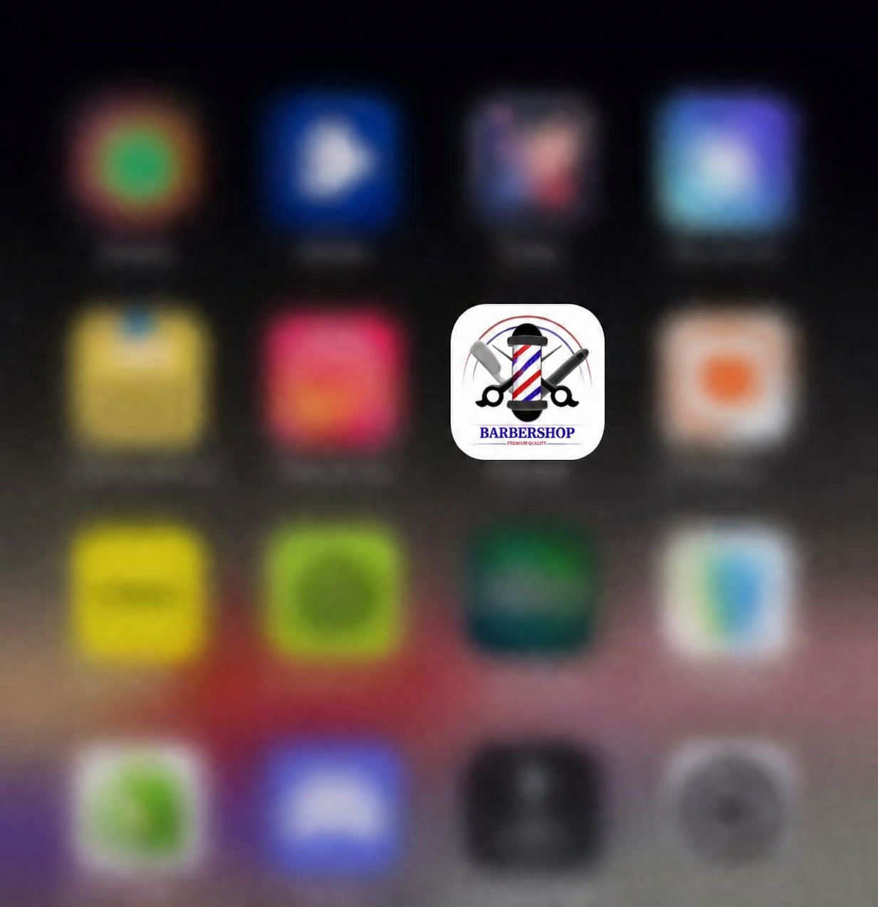Icono de la aplicación del negocio destacado en la pantalla del móvil
